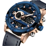 Relógio masculino naviforce 9097 azul dourado esportivo