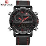 Relógio Masculino Naviforce 9134 BRB Esportivo Elegante - Preto e Vermelho