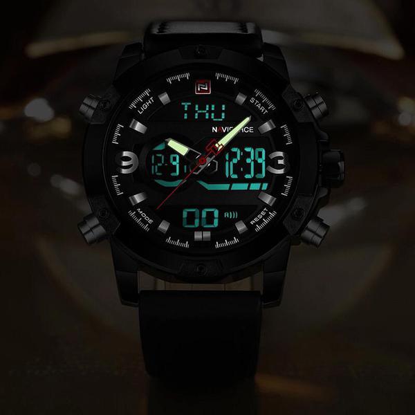 Relógio Masculino NAVIFORCE Esporte de Quartz LED Digital Militar Resistente à Água