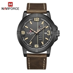 Relógio Masculino Naviforce NF 9177 BYDBN Pulseira em couro Preto