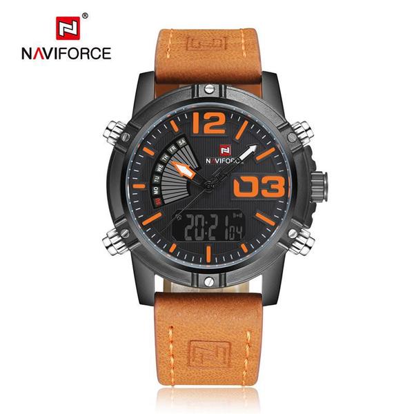 Relógio Masculino Naviforce NF9095 BOB - Laranja e Preto - A+D