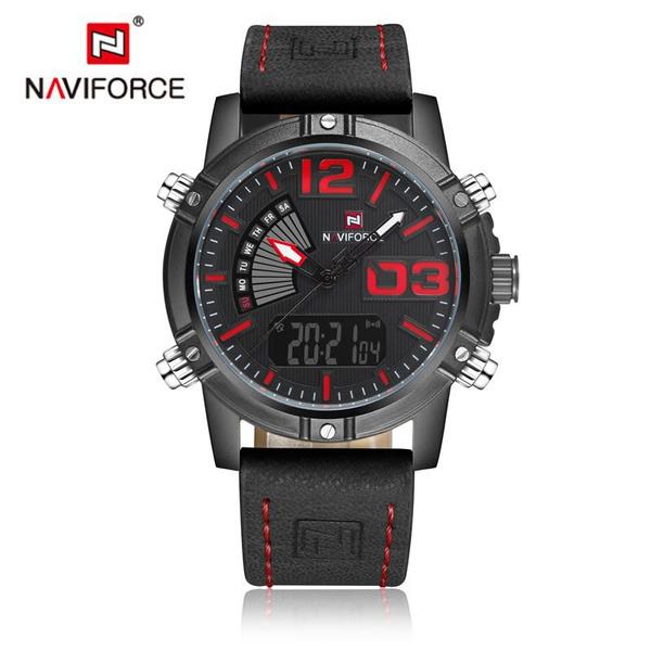 Relógio Masculino Naviforce NF9095 BRB Preto e Vermelho - A+D