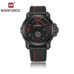 Relógio Masculino Naviforce NF9099 BRB Pulseira em Couro - Preto e Vermelho