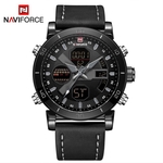 Relógio Masculino Naviforce NF9132 BGYB Pulseira em couro Preto e Cinza