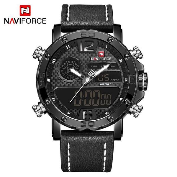 Relógio Masculino Naviforce NF9134 BWB - Preto e Branco