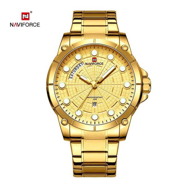 Relógio Masculino Naviforce NF9152 GG Dourado