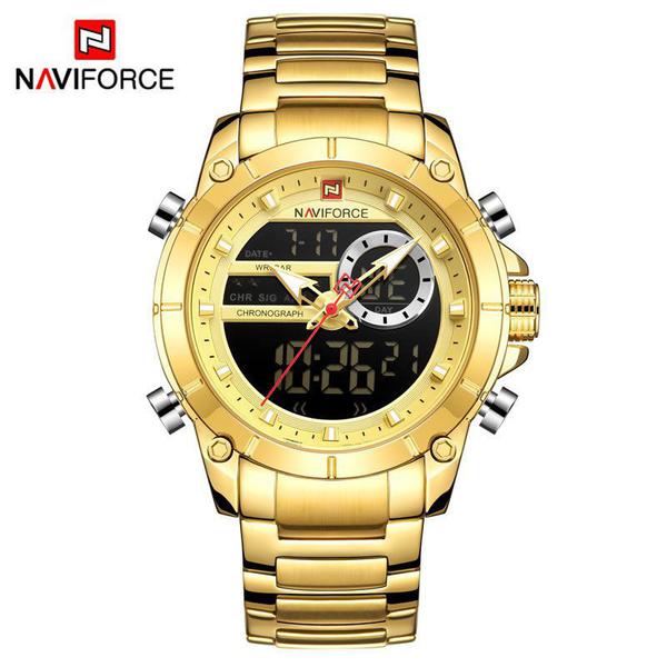 Relógio Masculino Naviforce NF9163 GG Pulseira em Aço Inoxidável Dourado - Curren