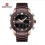 Relógio Masculino Naviforce NF9138S RGCE Pulseira em Aço Marsala e Dourado Rose