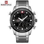 Relógio Masculino Naviforce NF9138S SBW Pulseira em Aço - Preto e Prata