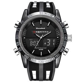 Relógio Masculino NF9024 Dual Time 12h-24h Preto/Branco
