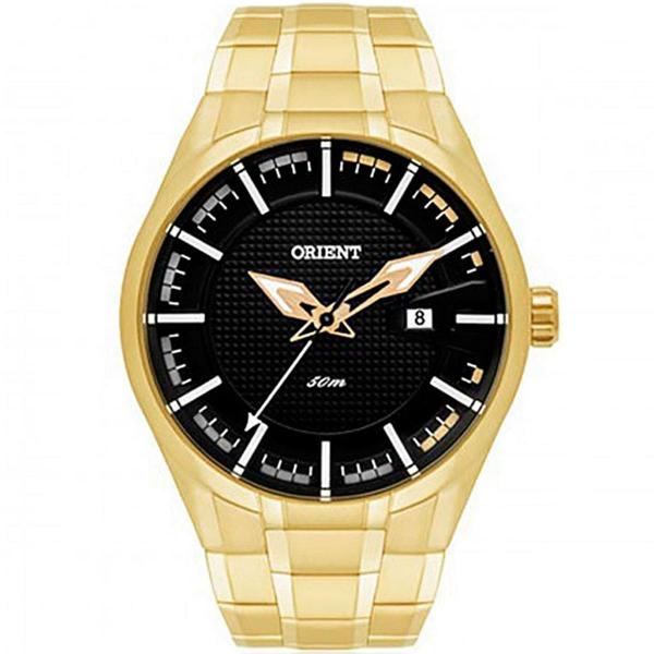 Relógio Masculino Orient Analógico MGSS1101 P1KX Dourado com Fundo Preto