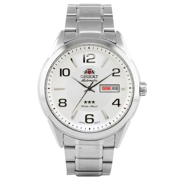 Relogio Masculino Orient Automatico Prata Fundo Branco