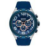 Relógio Masculino Orient Chronograph Analógico Mbspc036 D2dx Aço com Borracha Azul