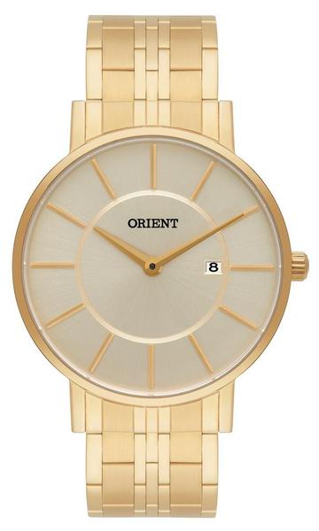 Relogio Masculino Orient Dourado Slim Fundo Dourado Data