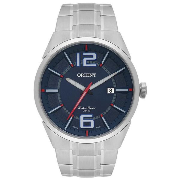 Relógio Masculino Orient Prateado e Azul Aço MBSS1327 D2SX