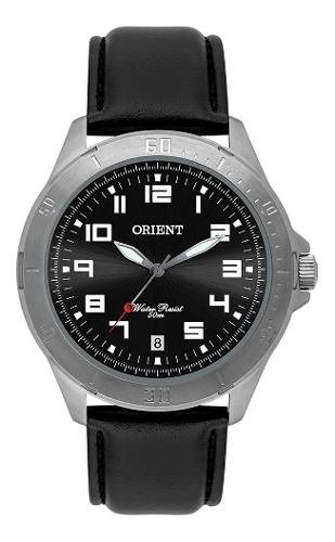 Relogio Masculino Orient pulseira de Couro Preto Mbsc1032 G2px