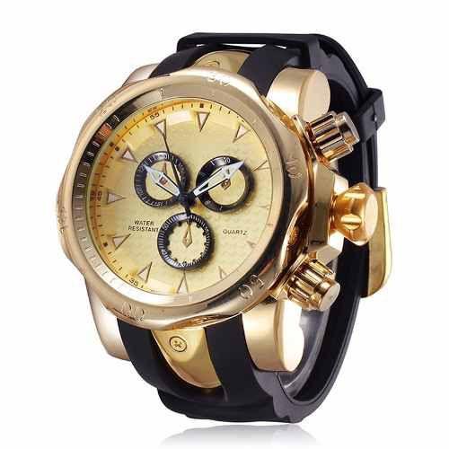 Relógio Masculino Original Amuda Venom Dourado Black Grande