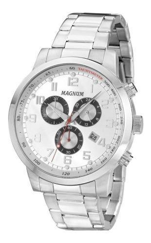 Relógio Masculino Original Magnum Cronógrafo Prata Ma33166q