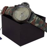Relógio Masculino Orizom Camuflado Verde Marrom + Caixa
