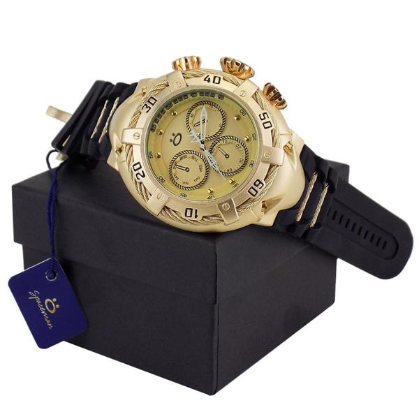 Relógio Masculino Orizom Original Dourado + Caixa + Garantia + Nota Fiscal