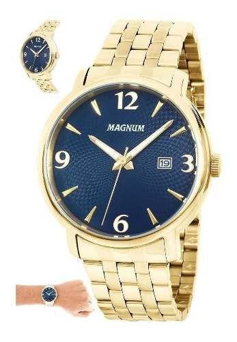 Relógio Masculino Ouro Magnum Ma34594a Casual Dourado