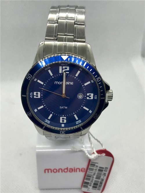Relógio Masculino Prateado com Fundo Azul Mondaine 78759G0mvna1