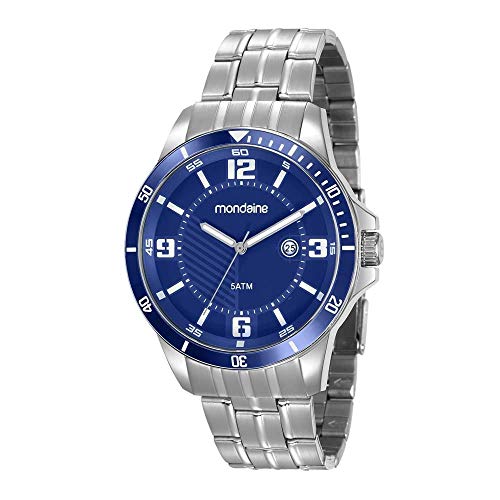 Relógio Masculino Prateado com Fundo Azul Mondaine 78759G0MVNA1