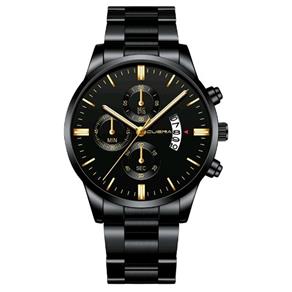 Relógio Masculino Preto Black Motion Design Quartz Metal