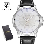 Relógio Masculino Preto Branco Yazole 332 Couro + Estojo