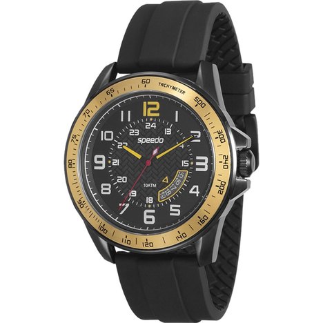 Relogio Masculino Preto com Dourado Aço Speedo