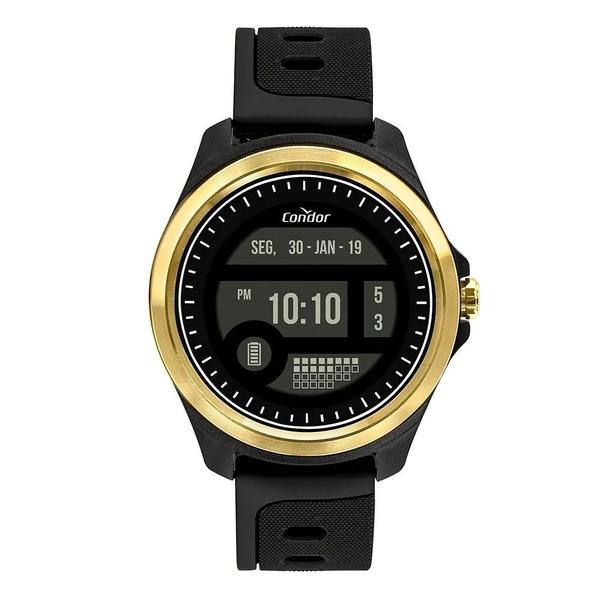 Relogio Masculino Preto Dourado Digital Condor Touch Screen