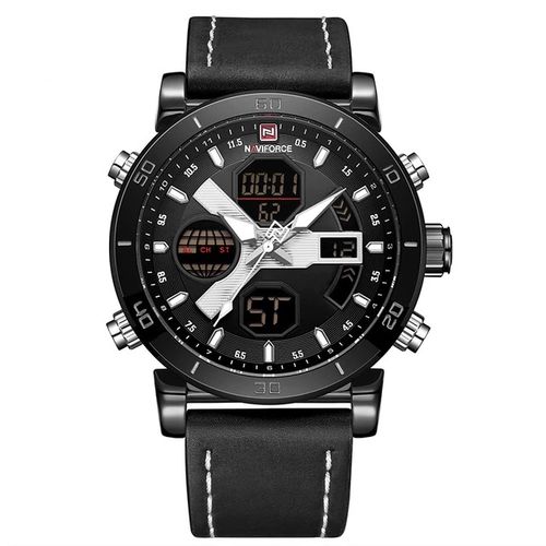 Relógio Masculino Preto Prata Digital Esportivo NAVIFORCE 9132