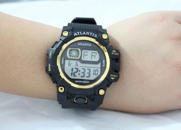 Relogio Masculino Prova Dagua Original Atlantis Mergulho Piscina Cronometro Alarme Militar Tatico 5542G DOURADO - Xinjia