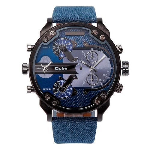 Relógio Masculino Pulso Oulm Esportivo Grande Dual Time