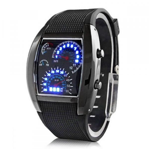 Relógio Masculino Pulso Tvg Led Matrix Azul Ilumin Digital - Outras Marcas
