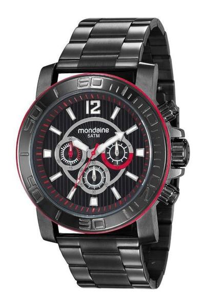 Relógio Masculino Robusto All Black 99264GPMVPS1 Original - Mondaine