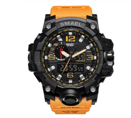 Relógio Masculino S-shock Militar Smael à Prova Dágua 1545 Laranja