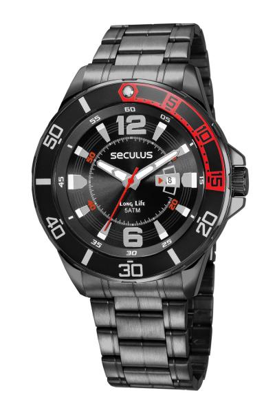 Relógio Masculino Seculus 23652GPSVPA2 48mm Aço Preto