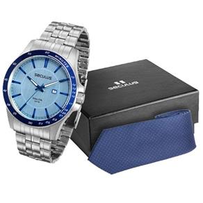 Relógio Masculino Seculus Analogico 28785G0SGNA1K1 com Gravata Azul