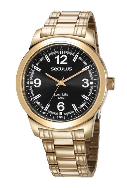 Relógio Masculino Seculus Dourado 5ATM 23639GPSVDA3K
