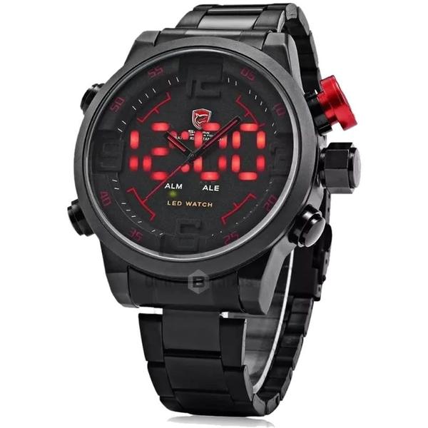 Relógio Masculino Shark AnaDigi DS001S - Preto e Vermelho