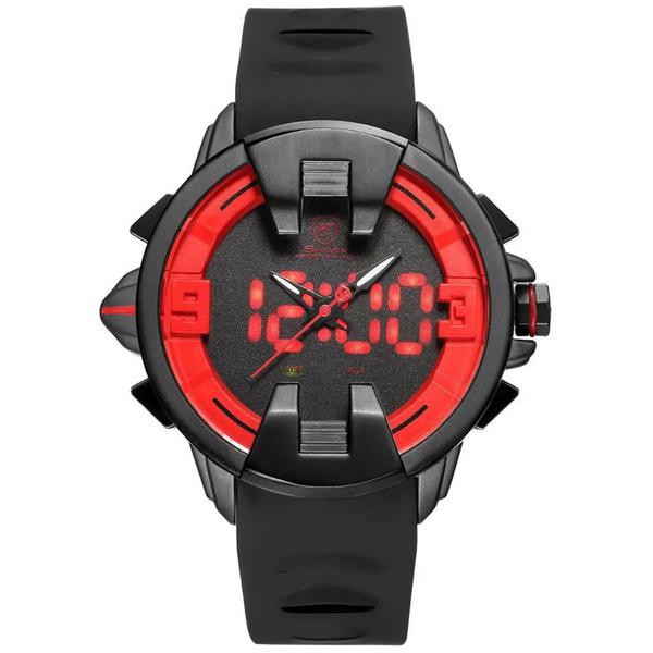 Relógio Masculino Shark Anadigi Sh-558 - Preto e Vermelho