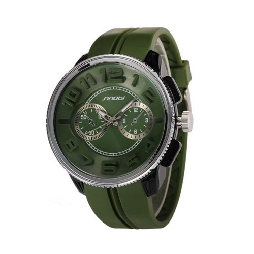 Relógio Masculino Silicone Sinobi* 9483 (Verde)
