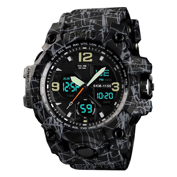 Relógio Masculino Skmei 1155 Digital Prova D'água Negro Gris