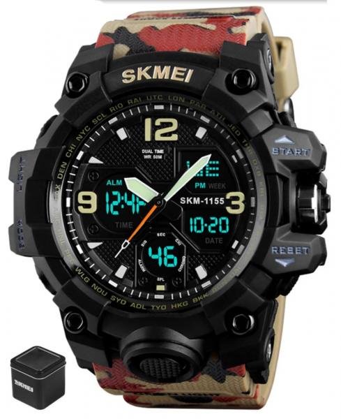 Relogio Masculino Skmei 1155b Camuflado Digital Analogico