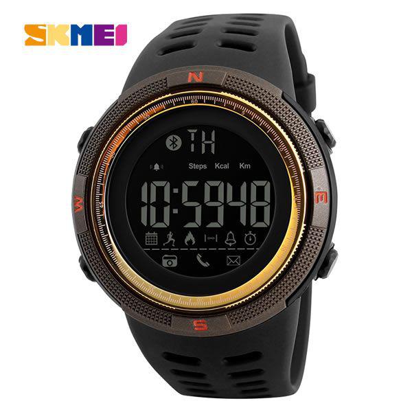 Relógio Masculino Skmei 1250 Bluetooth - Marron Dourado