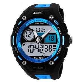 Relógio Masculino Skmei Anadigi Esporte Azul Ad1015
