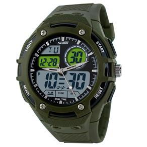 Relógio Masculino Skmei Anadigi Esporte Verde Ad1018