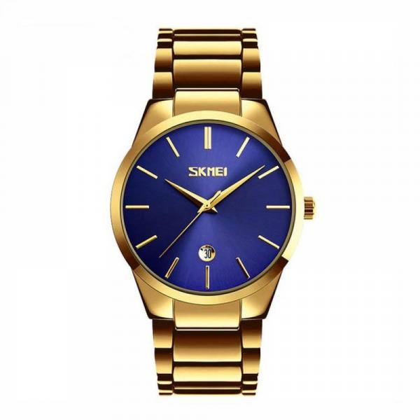 Relógio Masculino Skmei Analógico 9140 Dourado e Azul