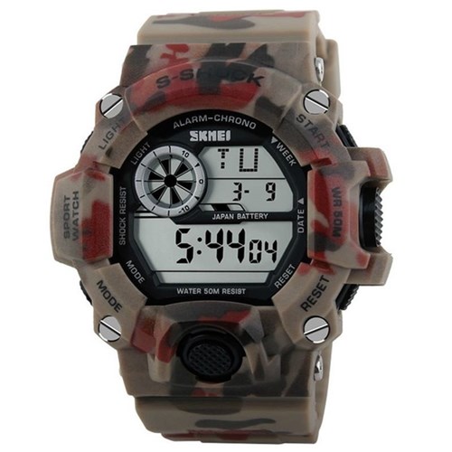 Relógio Masculino Skmei Digital 1019 Camuflado em Vermelho